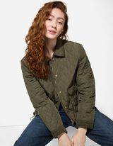 Jachetă matlasată - Cordon tiv - Verde inchis