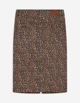 Gonna midi - Motivo leopardato - marrone chiaro