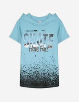 T-Shirt - Kapuze - blau