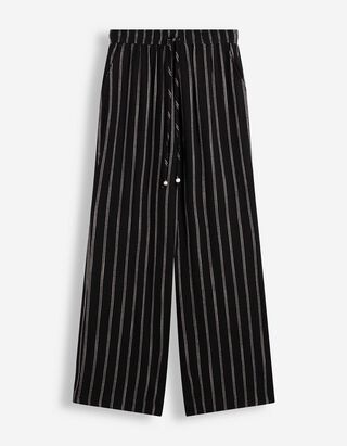 Hose - Leinen-Optik - Schwarz