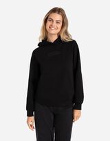 bluza z kapturem - nadrukowany przekaz - czarny