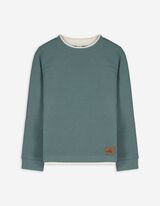 Langarmshirt - Labelpatch - grün