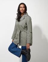 Trenčkot - Opasok na previazanie - tmavozelena