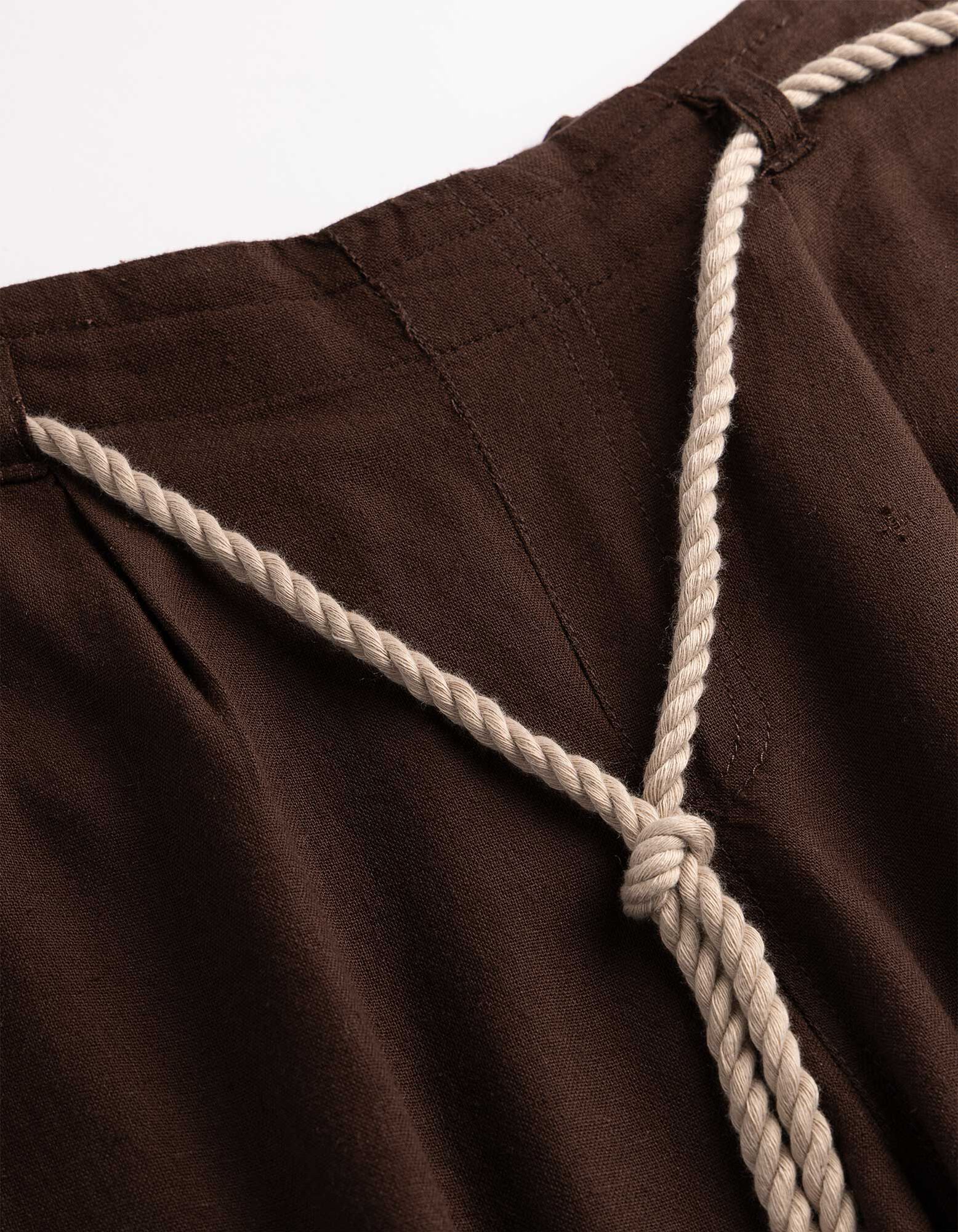 Culotte - Leinen-Optik - Dunkelbraun