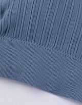 Podprsenkový top - Rebrované - svetlomodra