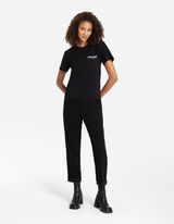 Cigaretės kelnės - Užlenktas kraštas - juodas