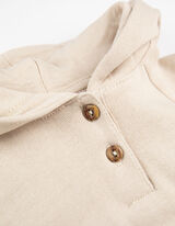 Felpa con cappuccio - Maniche spioventi - beige