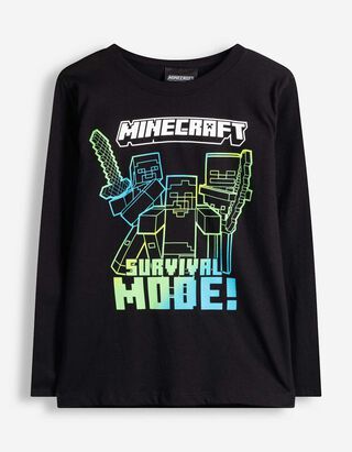 Tričko s dlouh&yacute;m ruk&aacute;vem - Minecraft - Čern&aacute;