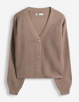 Strickjacke - Knopfleiste - Braun