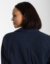 Camicia blusata - Maniche con risvolti fissi - blu scuro