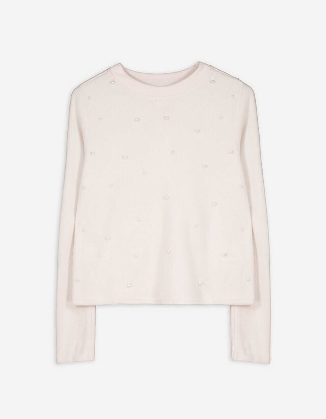 Sweter - ozdobne koraliki - bez
