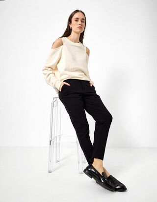 Jeans - Elastischer Bund - Schwarz