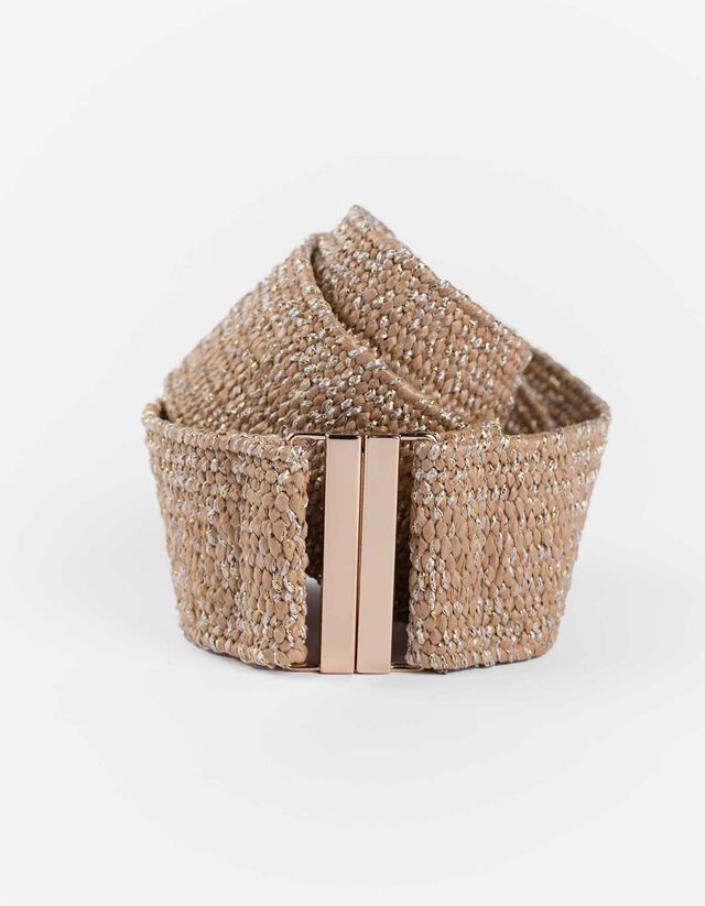 Gürtel - gemustert - beige