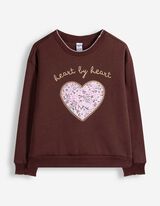 Sweatshirt - Stickereien - Braun