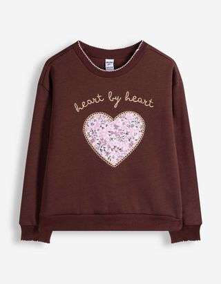 Sweatshirt - Stickereien - Braun