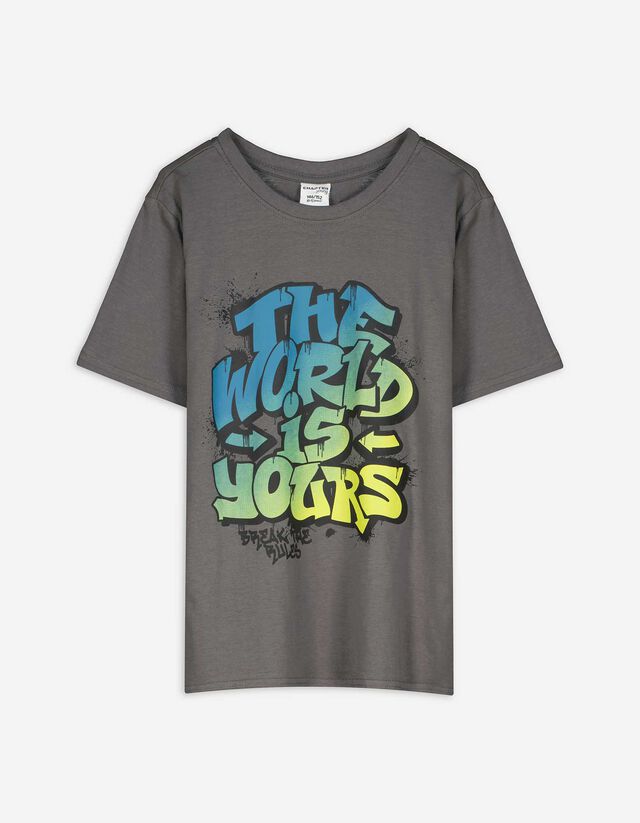 T-Shirt - Frontprint - dunkelgrau