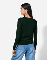 Gebreid vest - Fijn breisel - groen