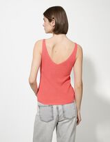 Stricktop - V-Ausschnitt - hellrot