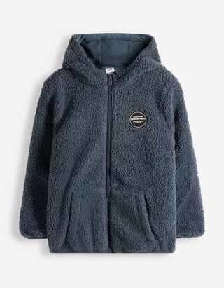 Jacke - Teddyfell - blau