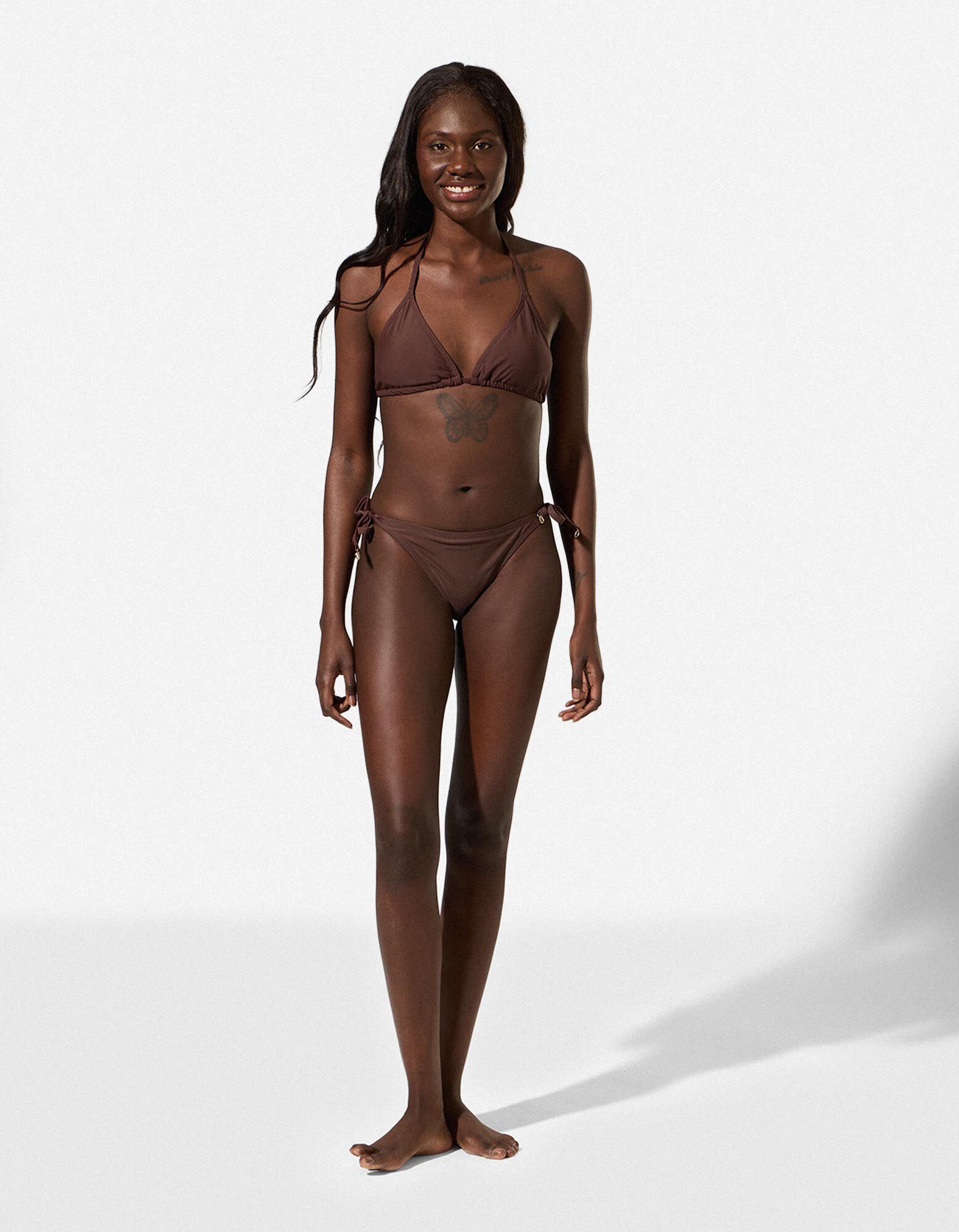 Bikinitop - Vetersluiting - bruin