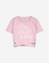Cropped shirt - Cut-outs - roze