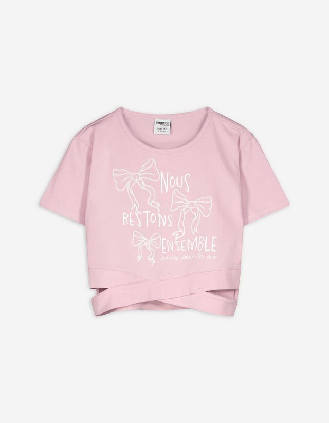 Cropped shirt - Cut-outs - roze