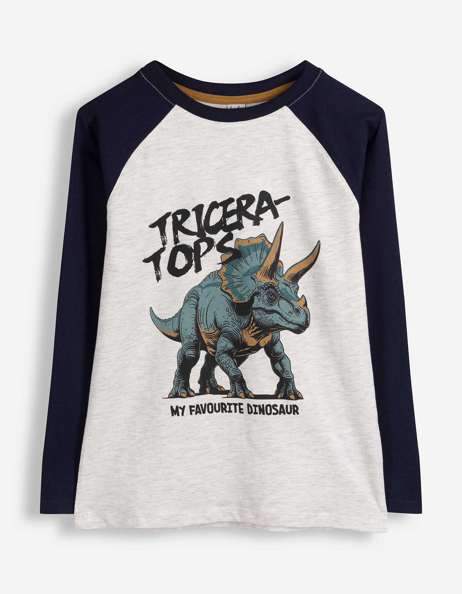Langarmshirt - Print - Dunkelblau