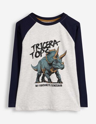Langarmshirt - Print - Dunkelblau