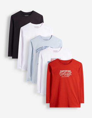 Langarmshirt - 5er-Pack