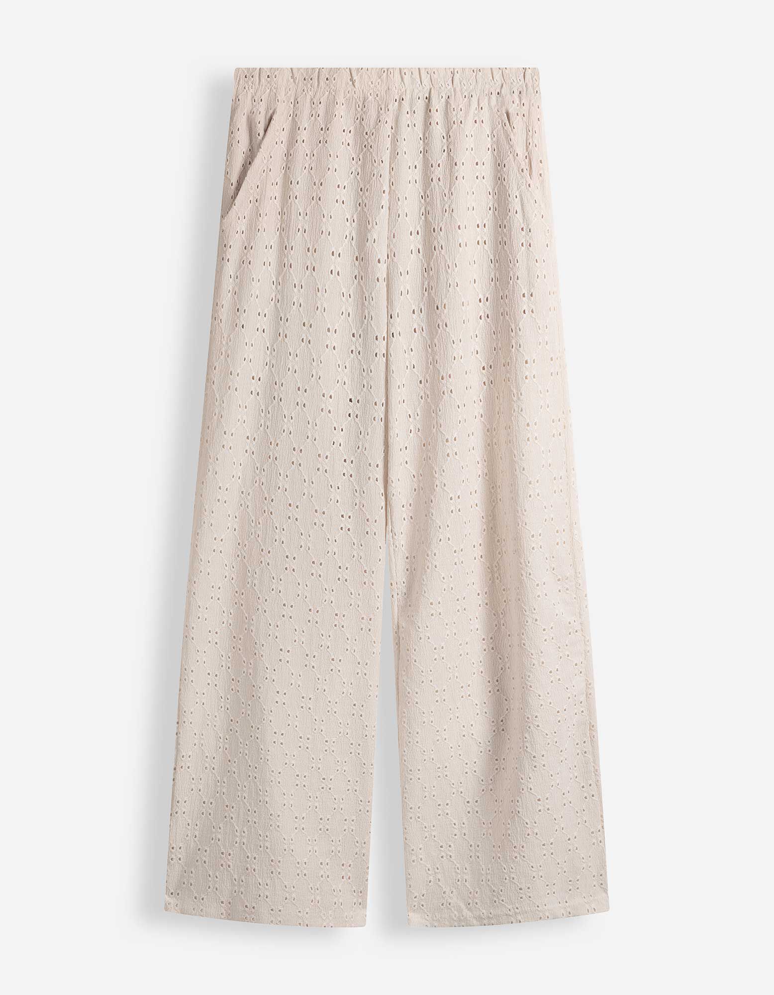 Hose - Weites Bein - Beige