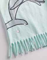 Shirt - Ausgefranste Abschl&uuml;sse - Hellblau