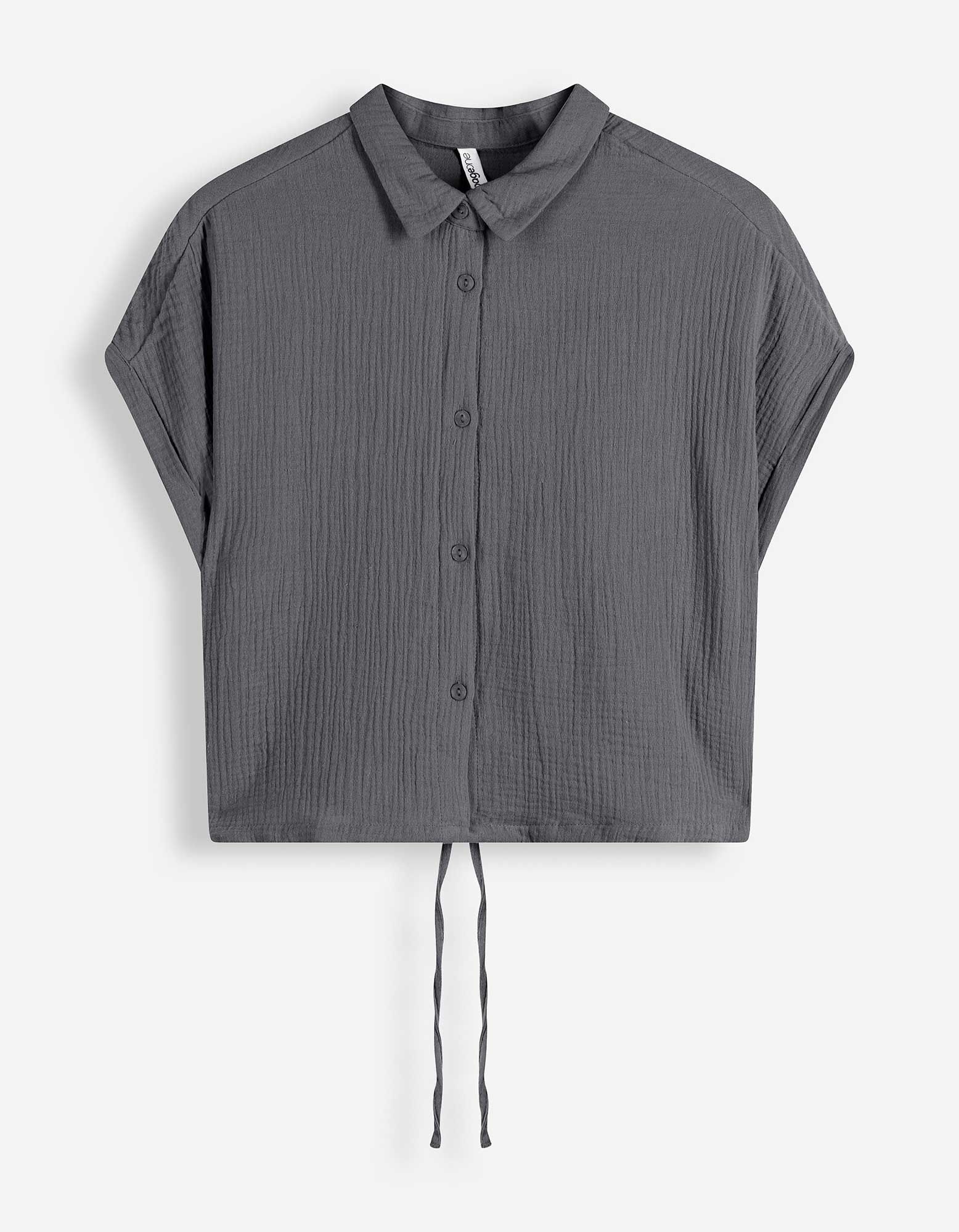 Chemise - Mousseline - gris fonc&eacute;