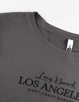 T-s&auml;rk - lisatud tikand - tumehall