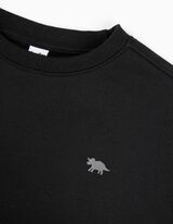 Trikotažinis megztinis - Su paveikslėliais - juodas