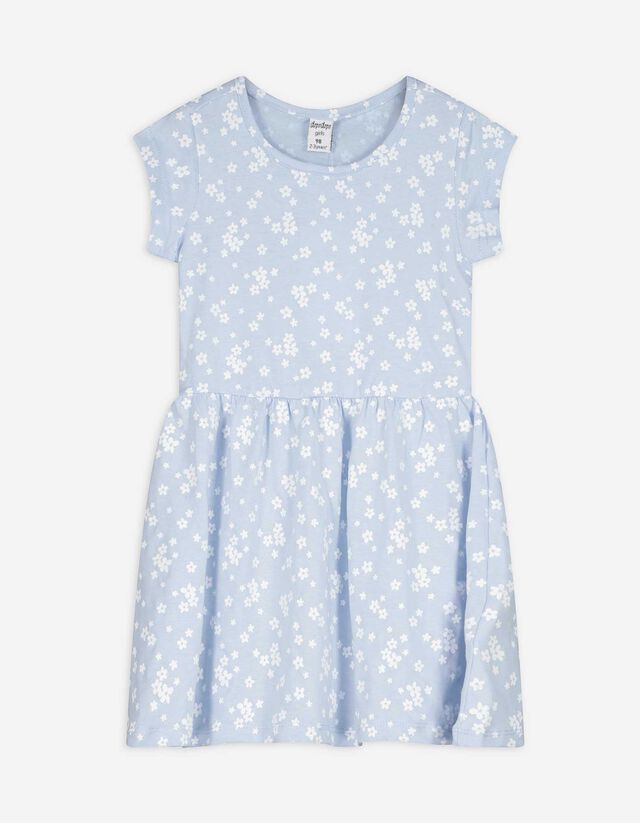 Kleid - Allover-Muster - hellblau