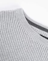 Pulóver - Gofri szerkezet - szürke