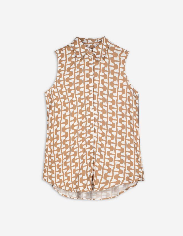 Overhemdblouse - Print all-over - beige