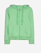 Felpa aperta - Cappuccio con coulisse - verde chiaro