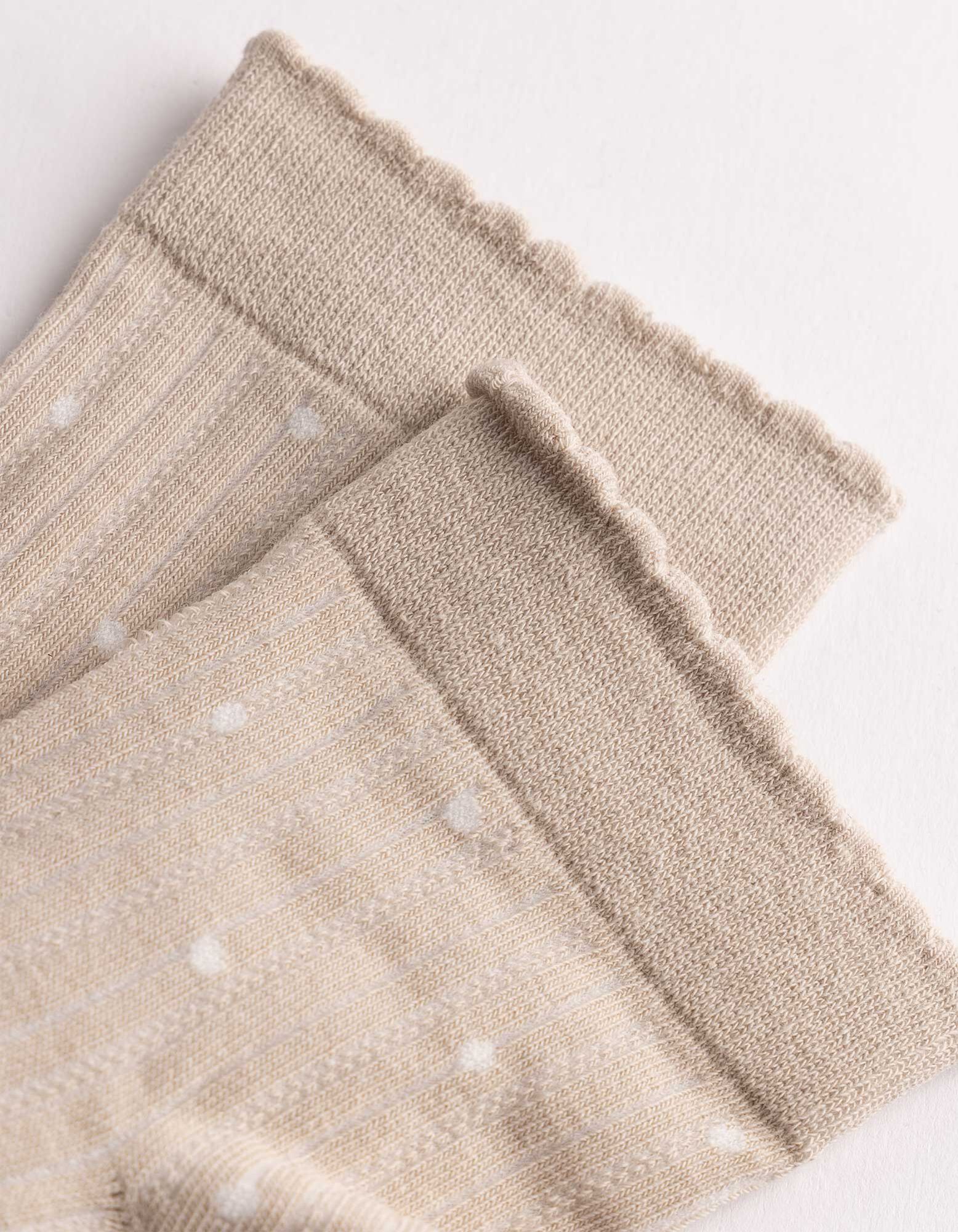 Socken - Punktemuster - Beige