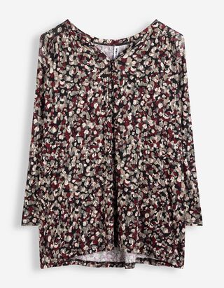 Blusenshirt - Allover-Print - Beige