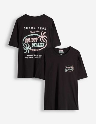 T-Shirt - R&uuml;ckenprint - dunkelgrau