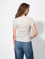 T-Shirt - Florales Muster - weiß