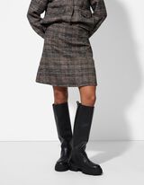 Mini-suknja - izgled vune - siva