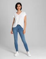 Maglia blusata - Scollo a V - bianco