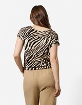 T-shirt - Fantasia floreale - beige