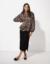 Pluus - loomamuster - valge