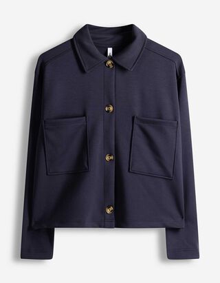 Sweatjacke - Knopfleiste - dunkelblau