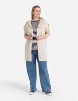 Ilgas kardiganas - Viskozės mišinys - smelio spalvos