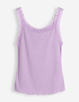 Top - Spitzenbesatz - Pink