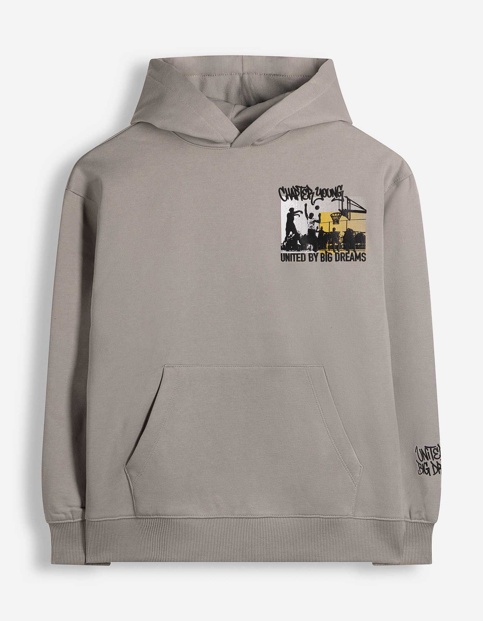 Hoodie - Oversized Fit - Hellgrau